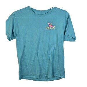 Girlie Girl Originals Large Teal Summer Shenanigans Flamingo‎ T-Shirt